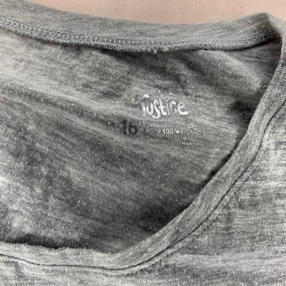 JUSTICE gray sequence shirt for girls size- 16 - Picture 3 of 3